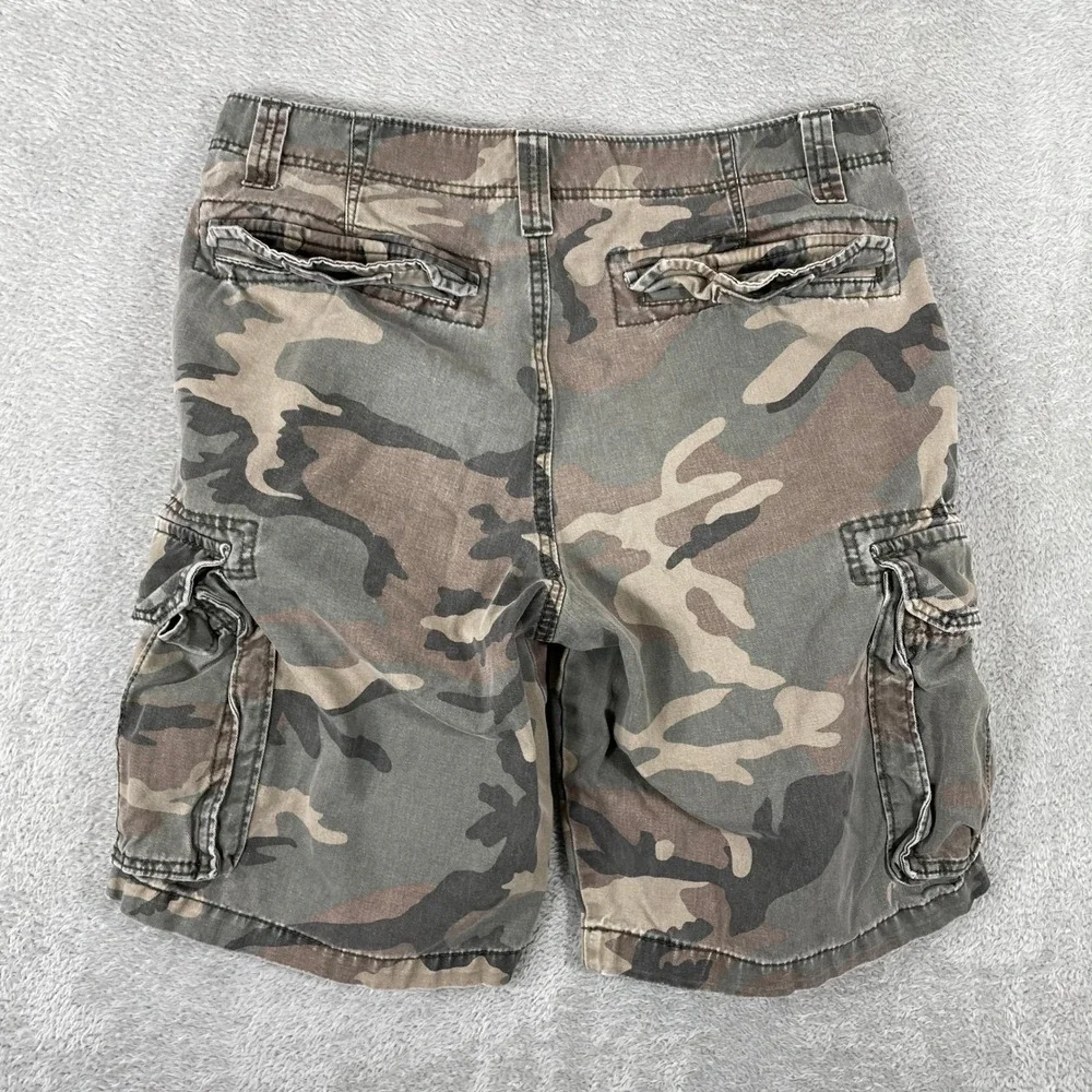 Old Navy Cargo Shorts Mens 32 Camo Green Baggy Y2K Cotton Outdoor Skater Work
